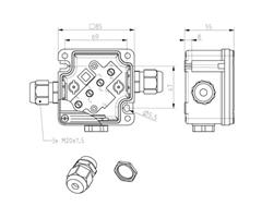 6711100401 Steute  Ex Junction Box Ex AD 85 e MK4 3xM20 IP66 II 2G Ex em II T4/T5/T6 GRP